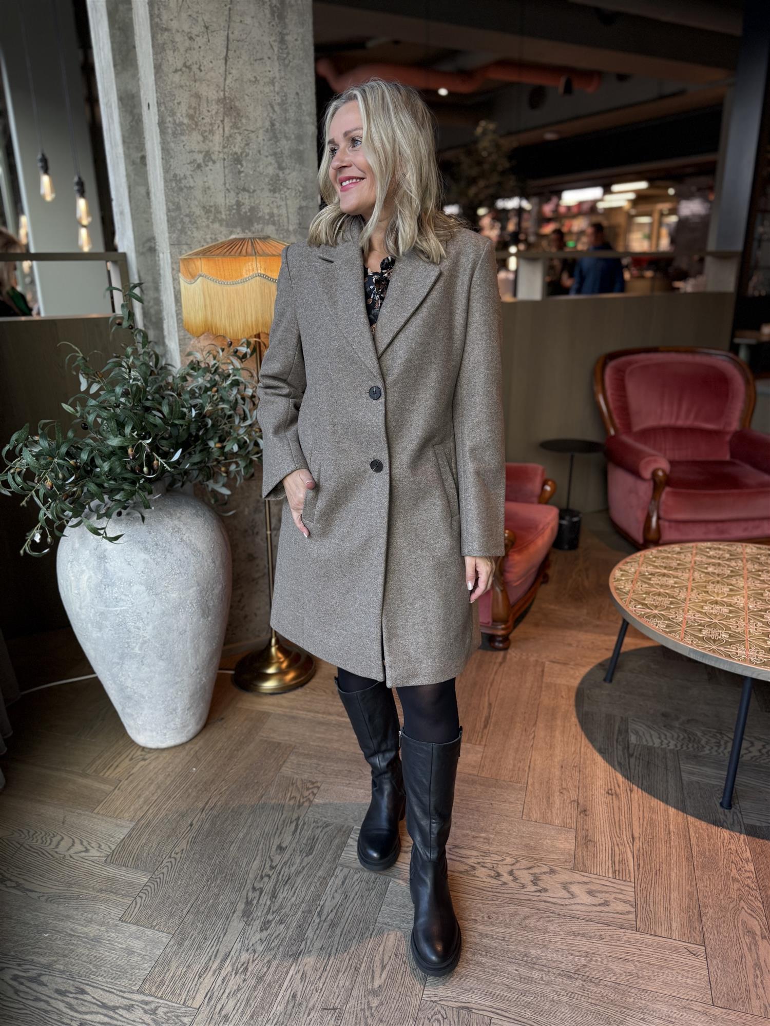 Viclaudia Button Coat - Noos, falcon, 38