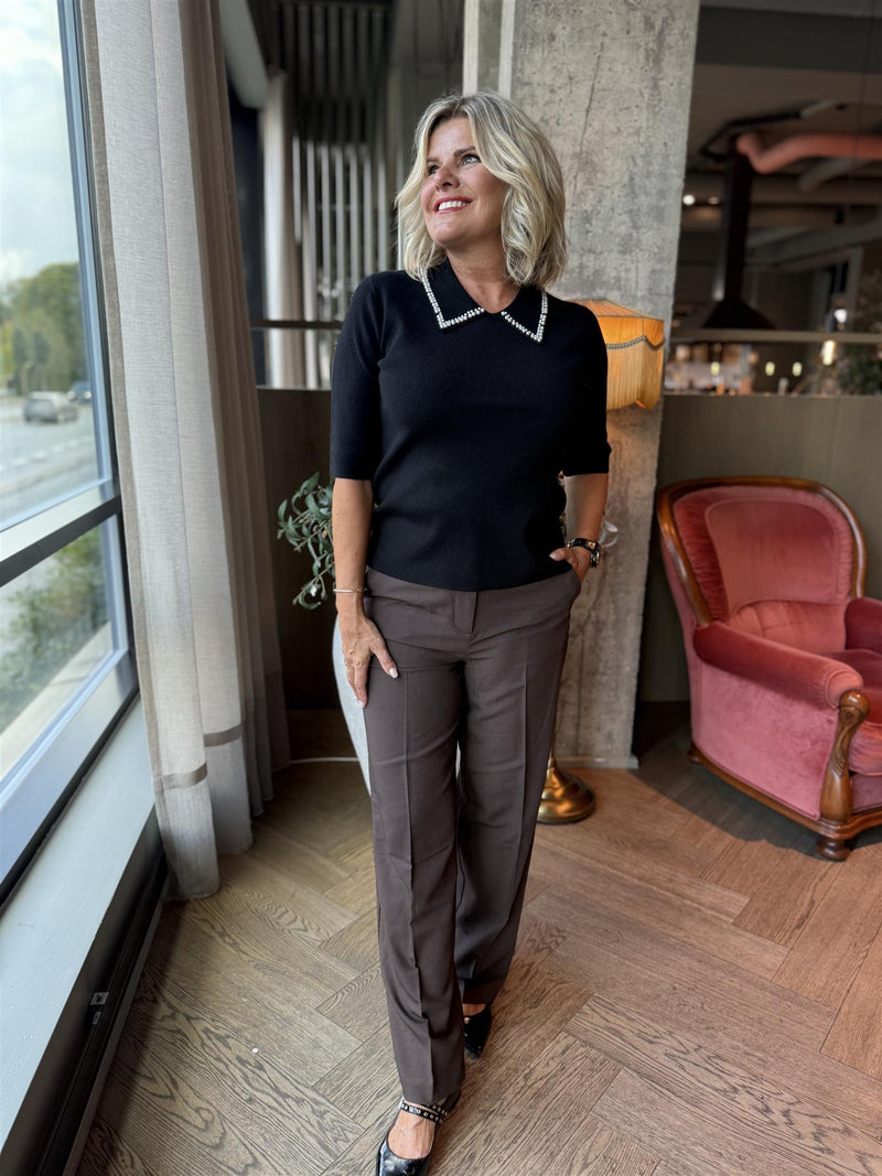 Siffe Straight Pants Mørkebrun