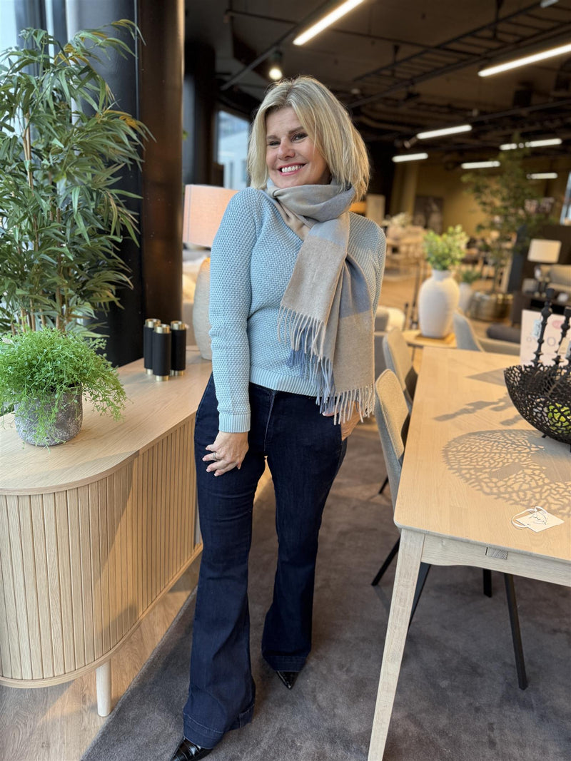 Vidalo O-neck Knit Top Lyseblå