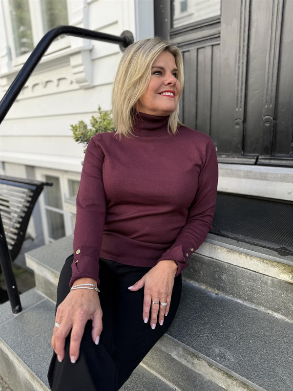 Katie pullover high neck Burgunder