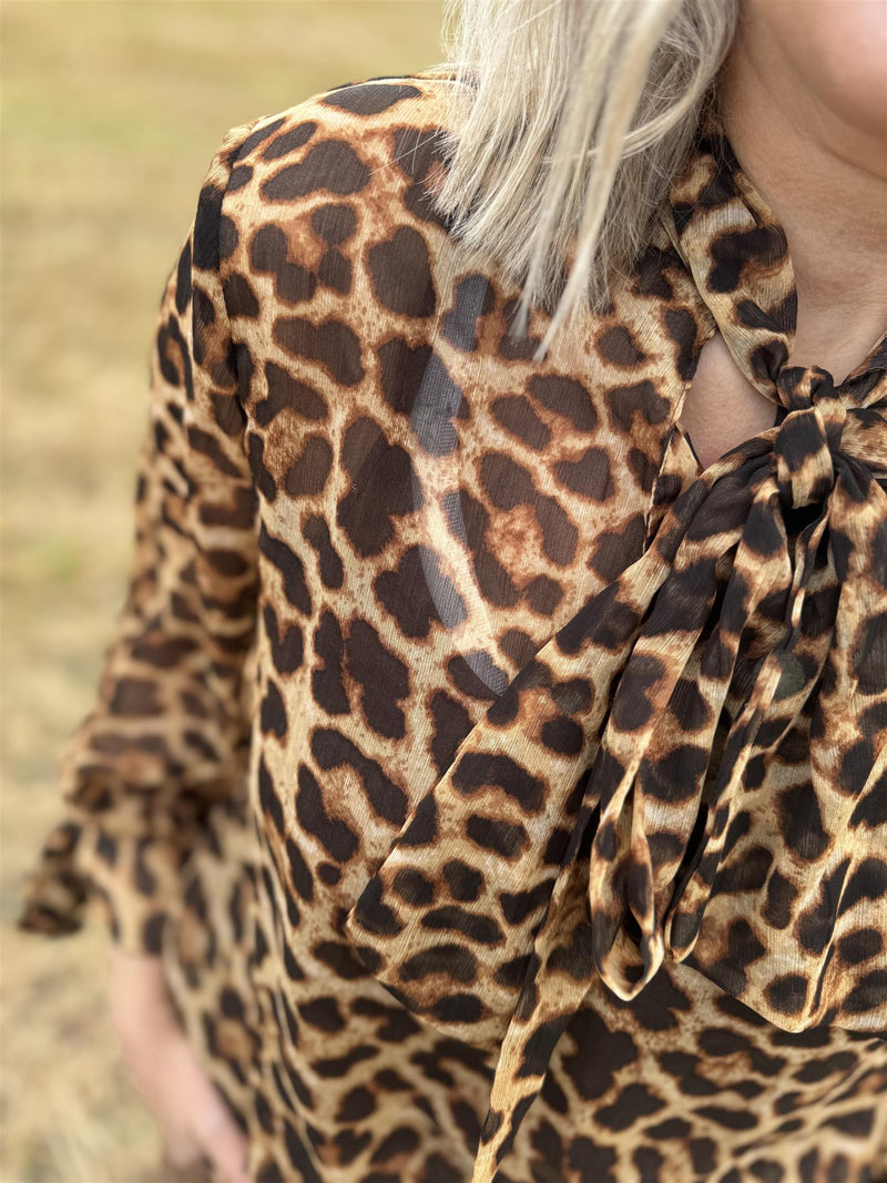 VIESTER SHIRT Leopard/Brunt