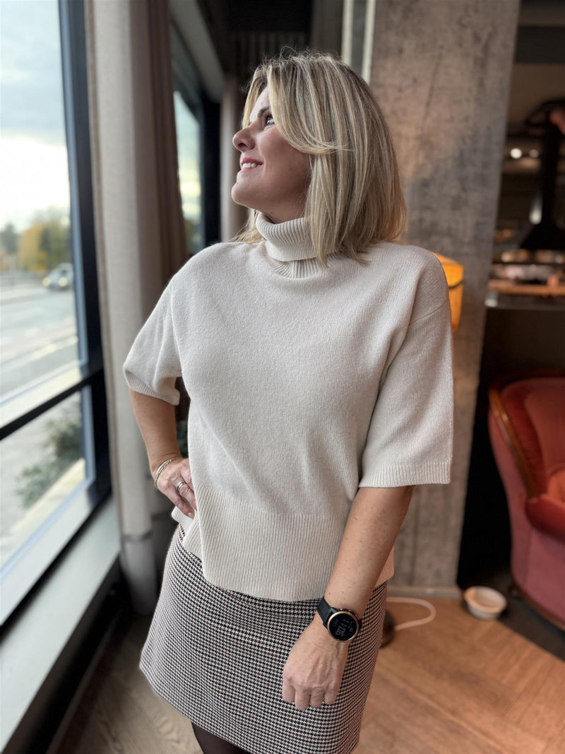 Emilia 2/4 Wool Knit Pullover Lys Beige