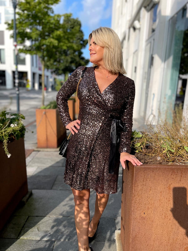Olava Glam Short Sort Og Bronse Glitter
