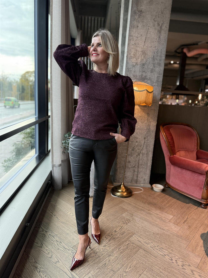 Aliama o-neck top Burgunder