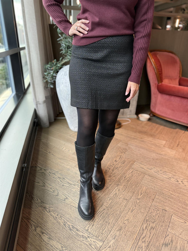 Rimme Skirt Sort Med Sølv Glitter