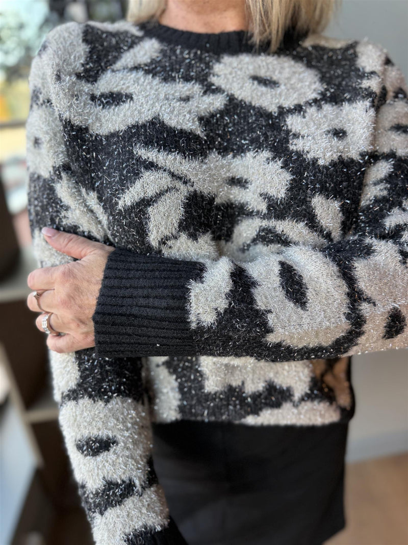 PANTEA PULLOVER Sort Glitter
