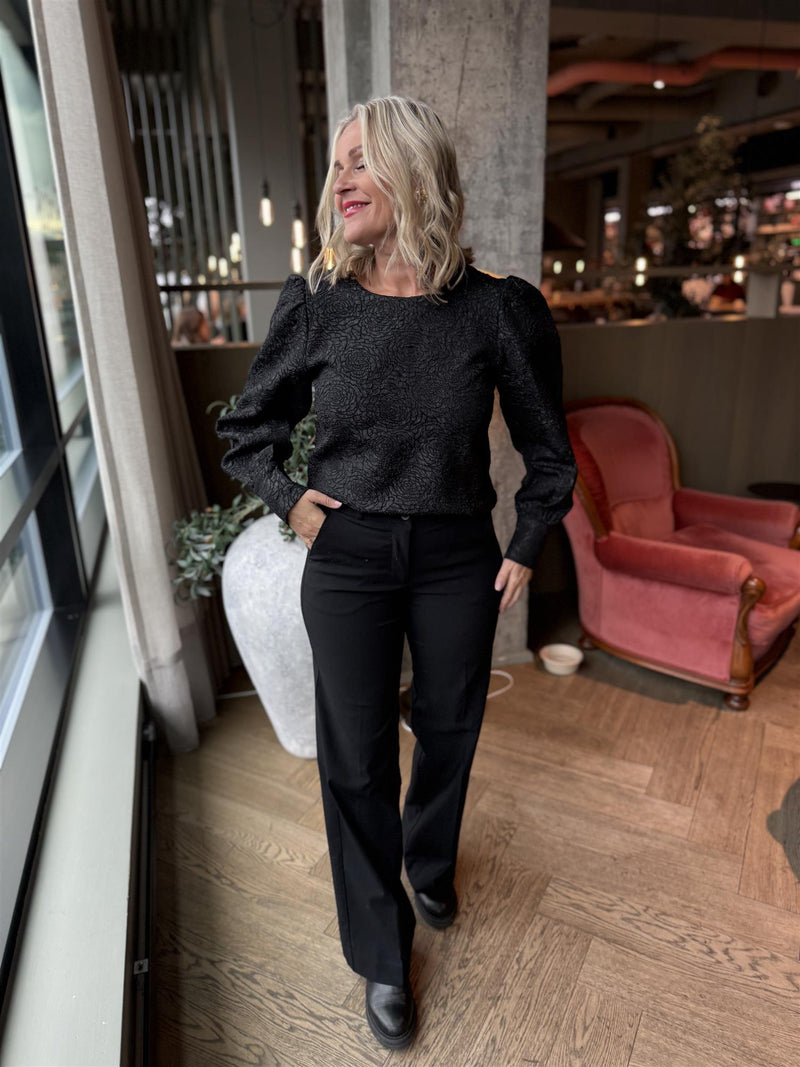 Aliama o-neck top Sort