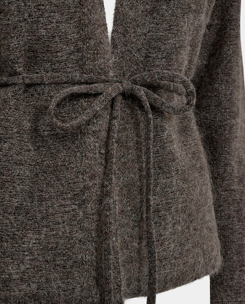 Moto cardigan Brun Melert