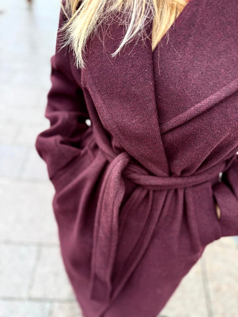 FLIKKA LONG  JACKET Burgunder