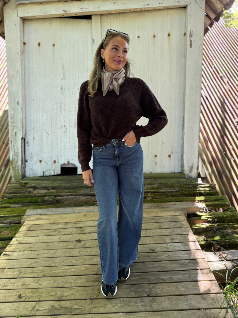 Stella high waist wide leg Medium Jeansblå