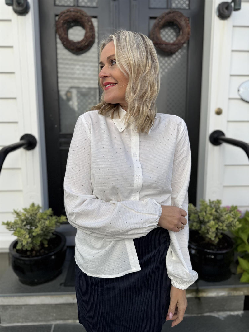 Shine shirt Hvit Med Glitter