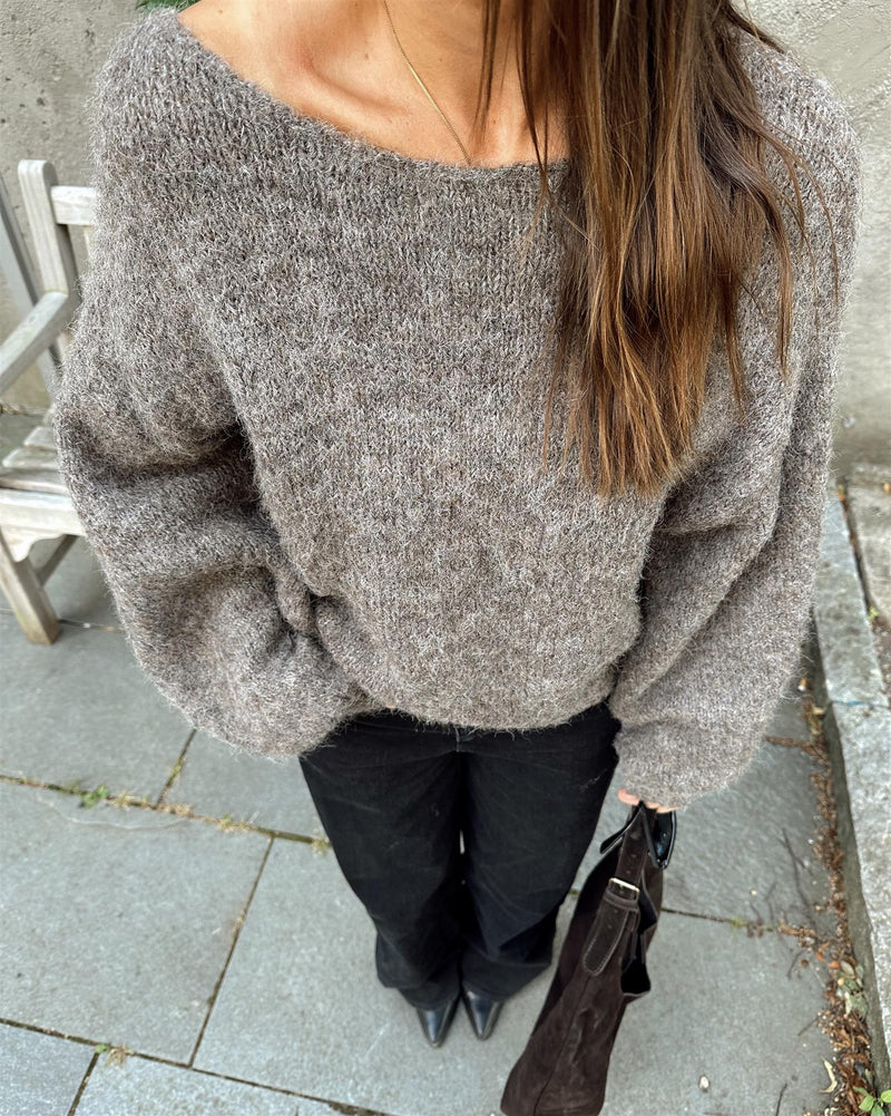 MARLEY KNIT PULLOVER Brun Melert