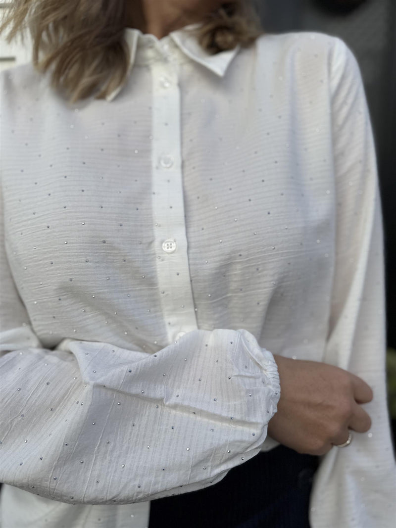 Shine shirt Hvit Med Glitter