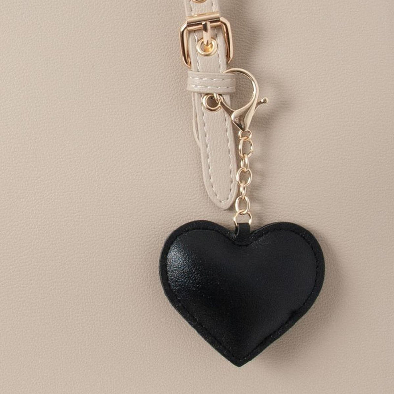 KEY RING HJERTE Sort