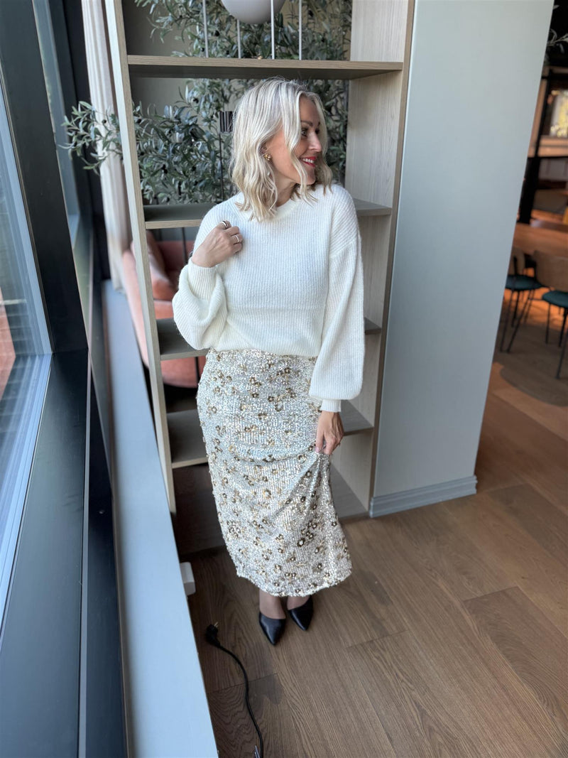 MSCH MAGNOLIA SKIRT Sort Med Sølv Glitter