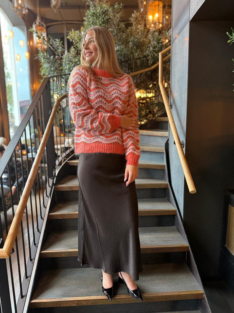 EMANI BLEND KNIT PULLOVER Koral/Rosa