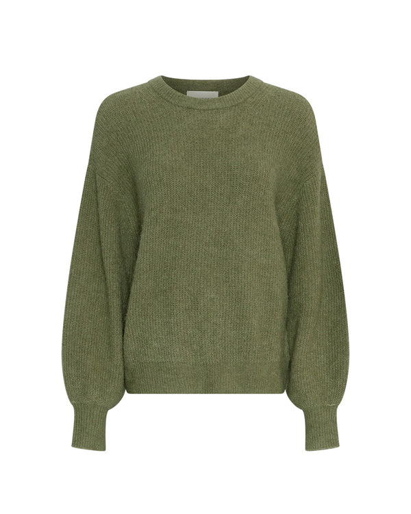 GUSTEL PULLOVER Olivengrønn