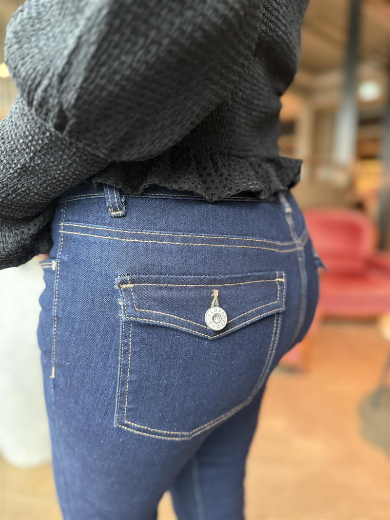 Isabell back pocket Mørk Jeansblå