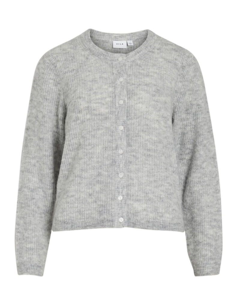 Lory O-Neck Knit Cardigan Lys Grå Melert