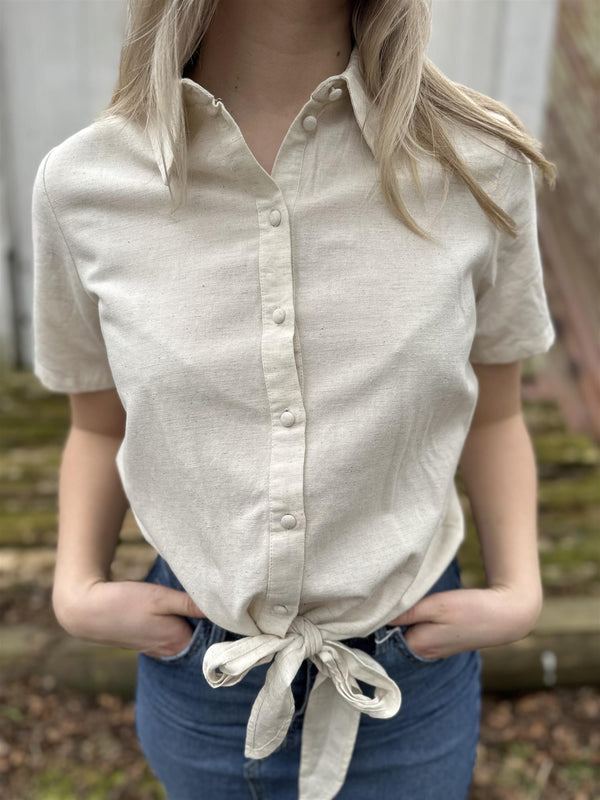 Prisilla knot shirt Natur