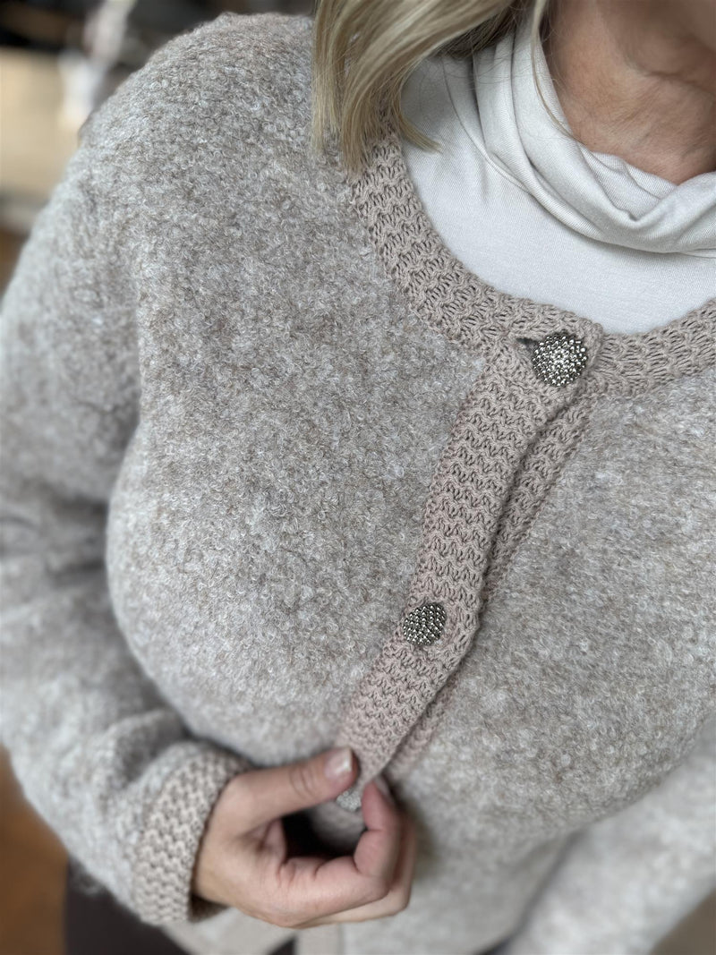 Grschrista cardigan Beige Melert