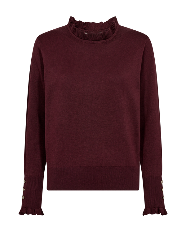 Katie Pullover Frill Burgunder