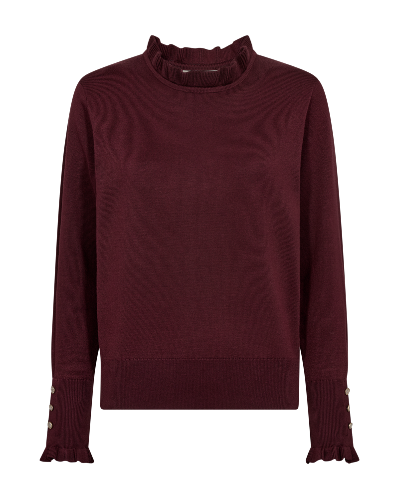 Katie Pullover Frill Burgunder