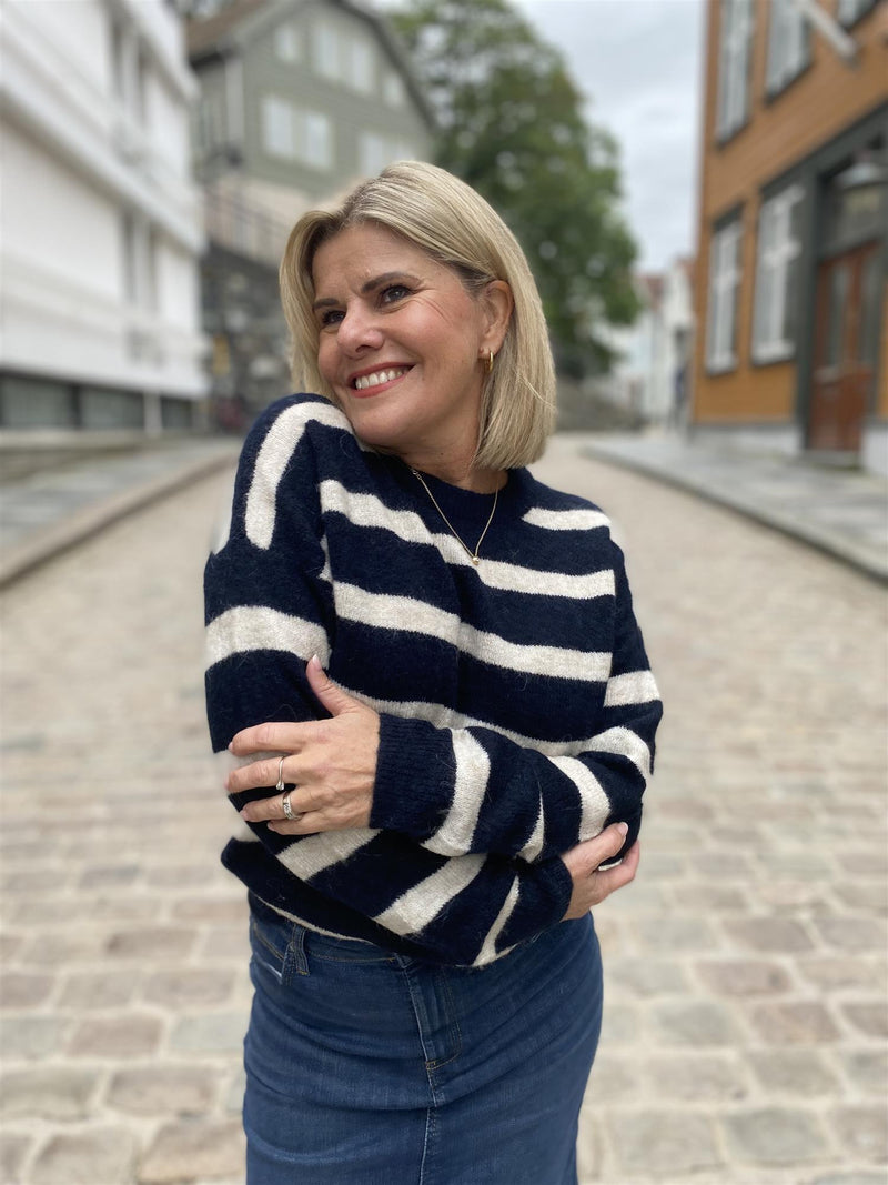 FESTINA STRIPED PULLOVER Marineblå Med Striper