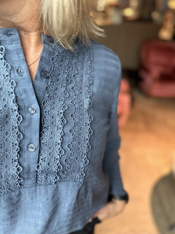 Shu-blouse Gråblå