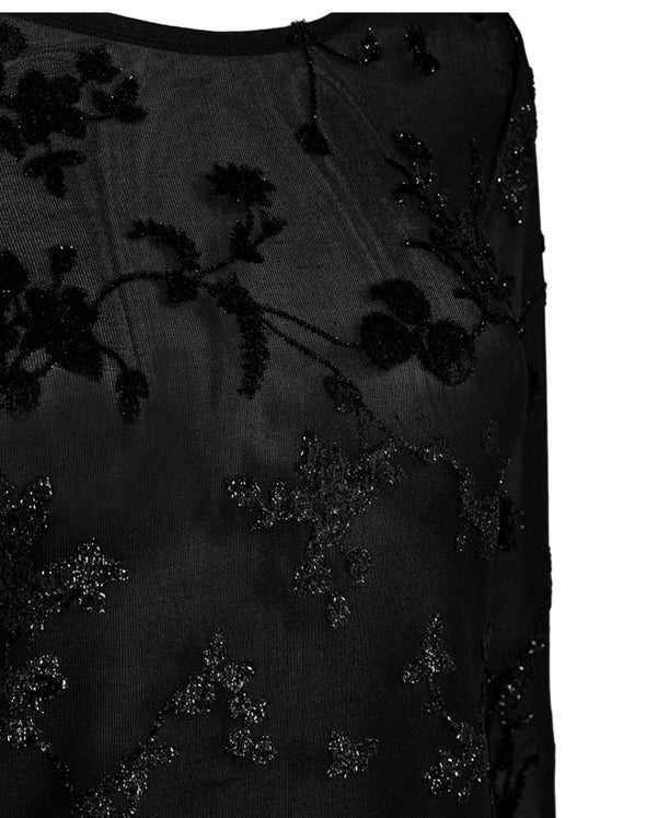 BISKA BLOUSE Sort Med Glitter