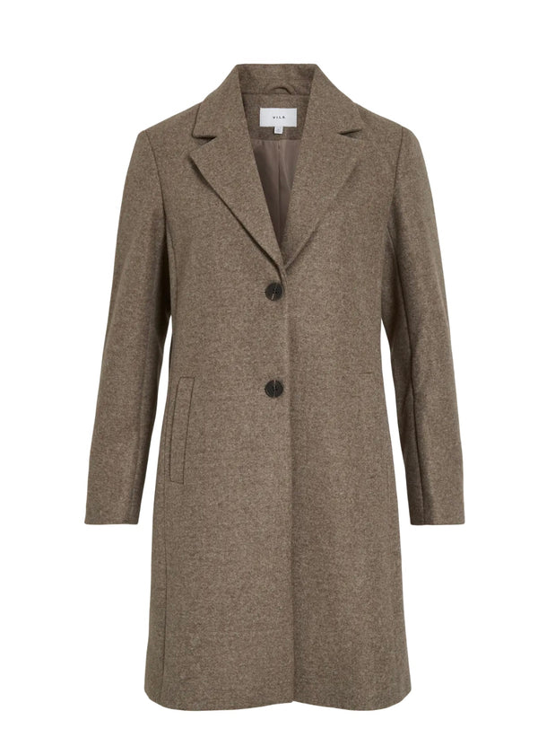 CLAUDIA BUTTON COAT Brun Melert