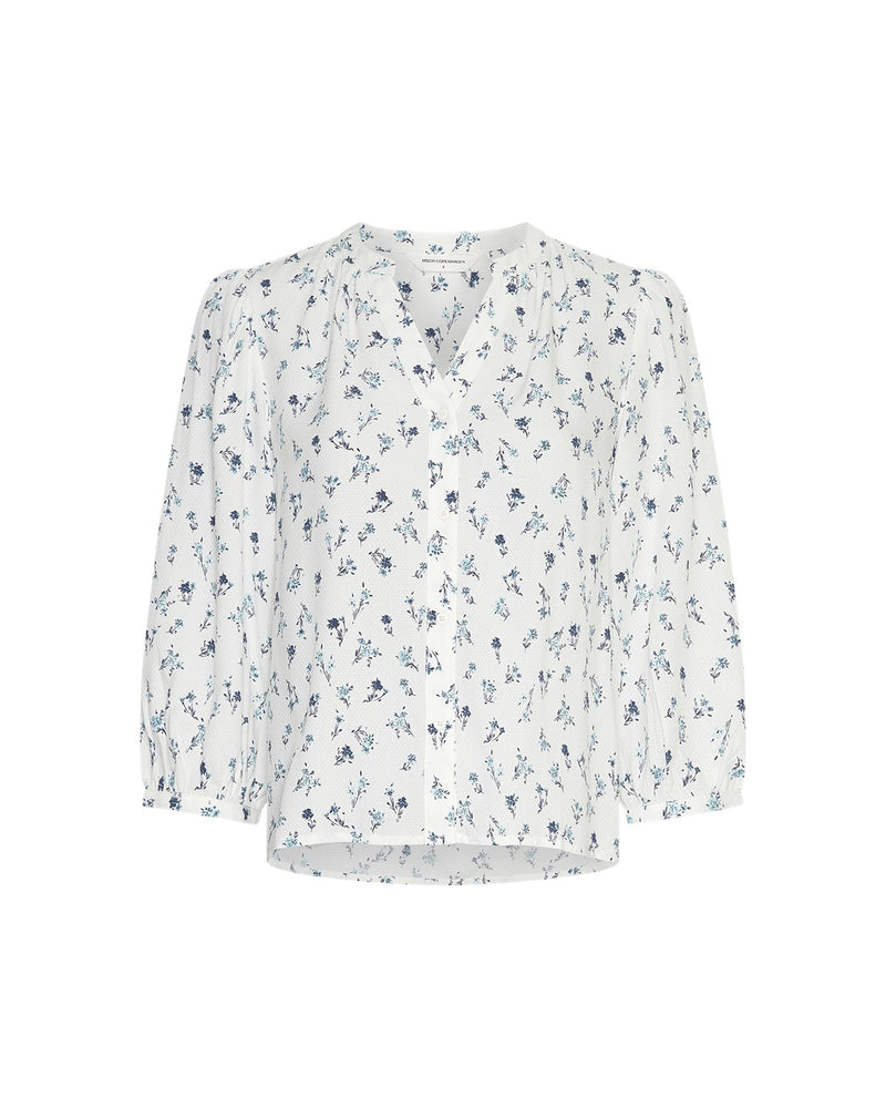 AMELINA 3/4 SHIRT Offwhite Med Blomster