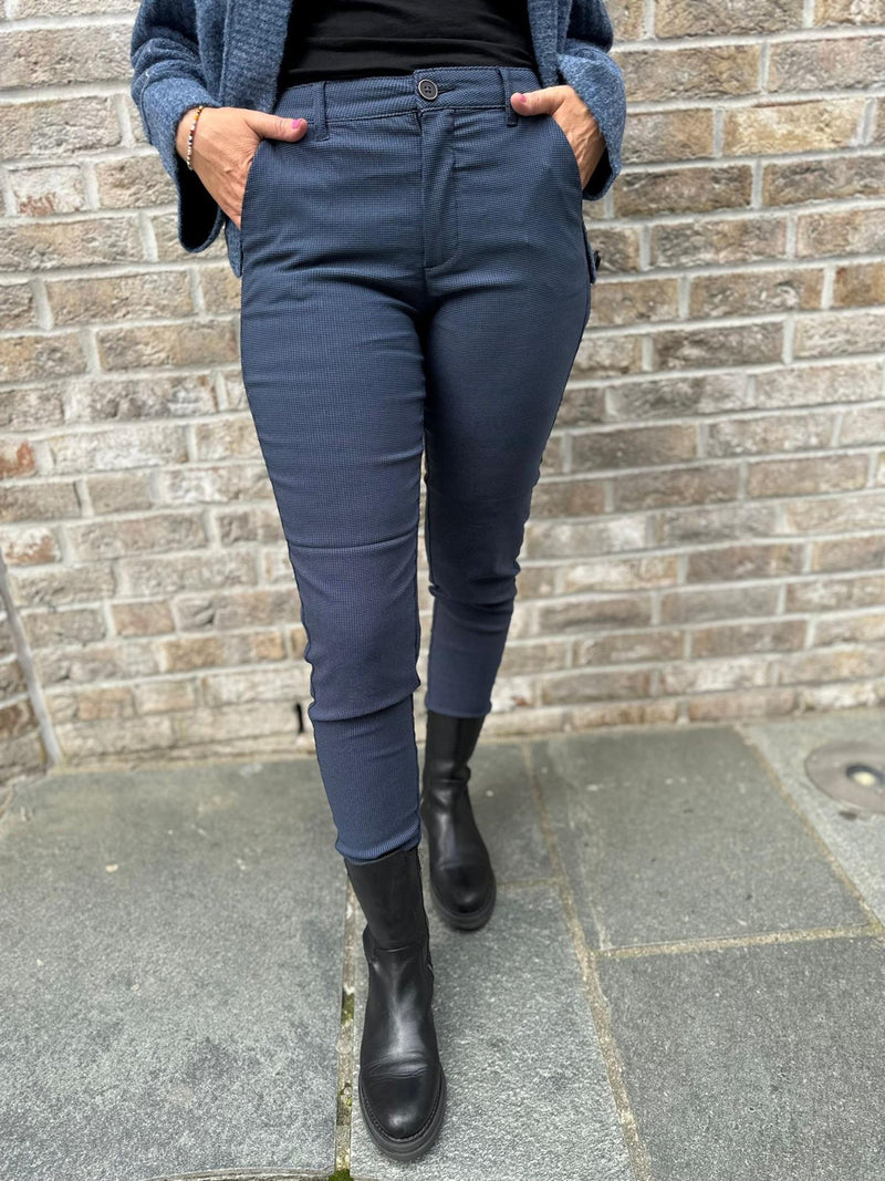 Solvej Cavalry Twill fab. ankle pant Mørkeblå