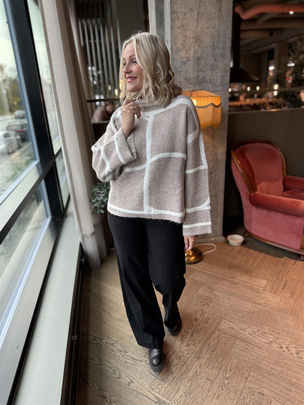 Sorea Mono Pullover Beige/Off-White