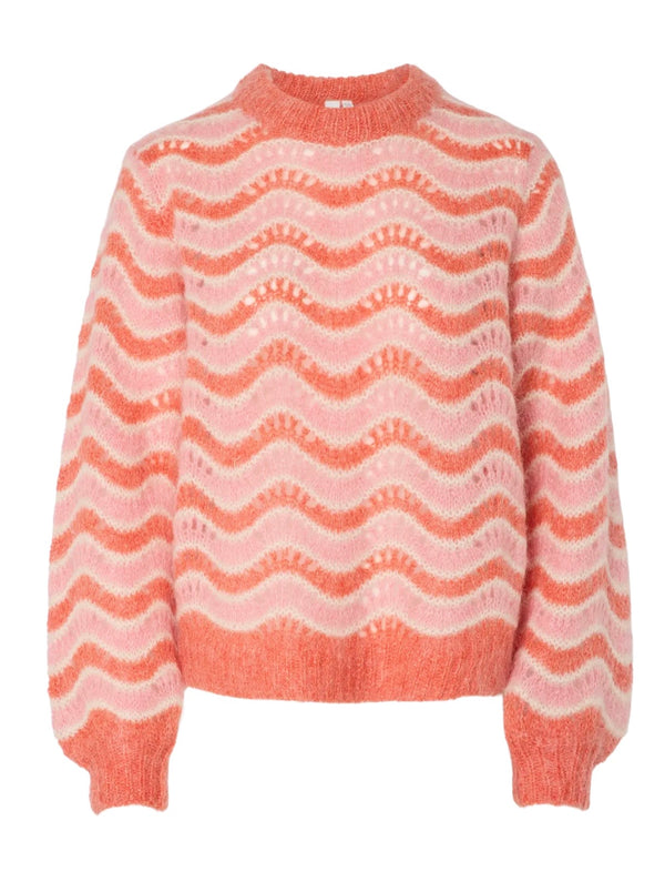 EMANI BLEND KNIT PULLOVER Koral/Rosa