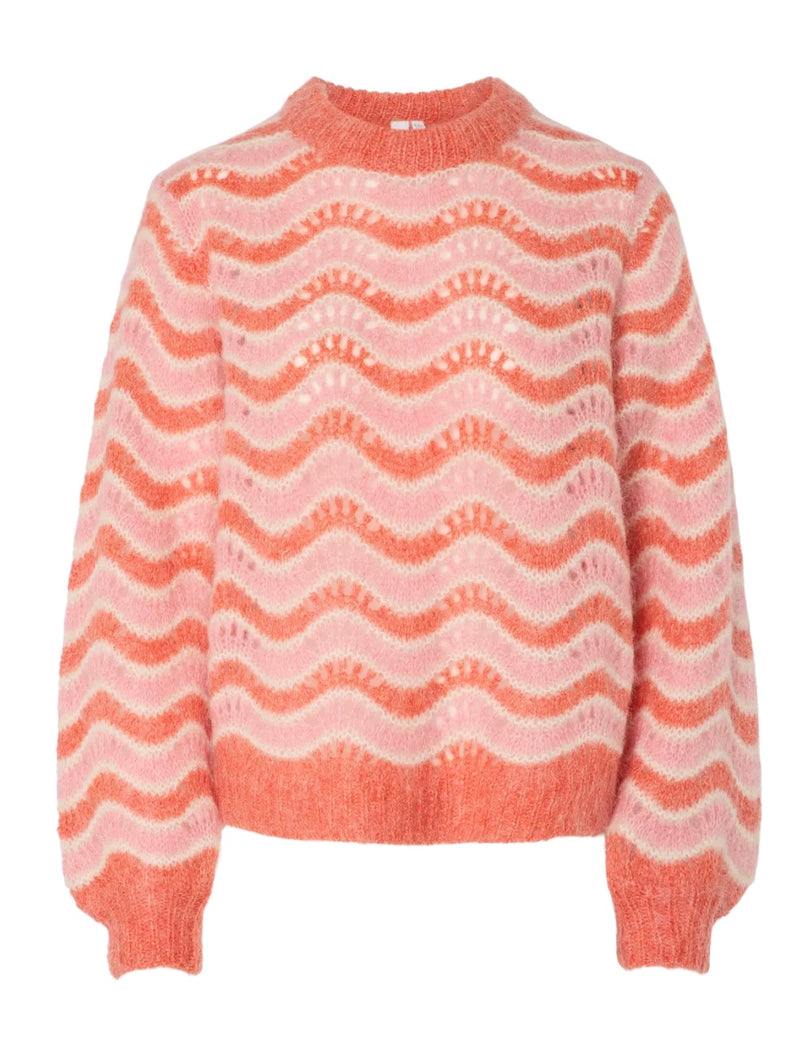 EMANI BLEND KNIT PULLOVER Koral/Rosa