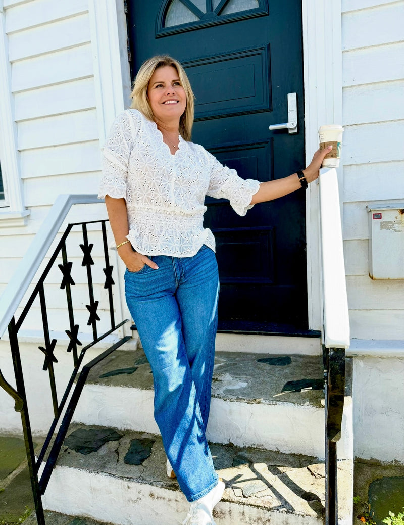 VIPALMA WIDE JENAS 30 LENGDE Medium Jeansblå