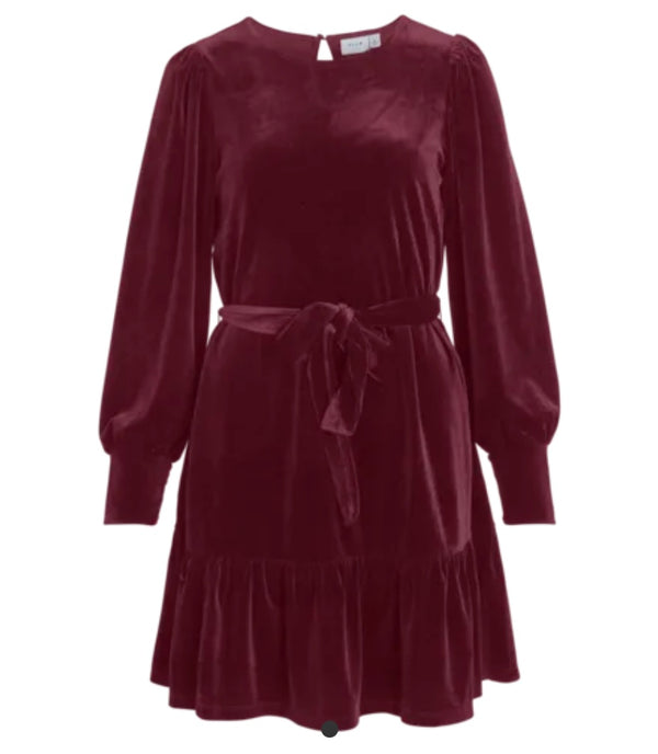 EMILY VELOUR DRESS Lys Burgunder