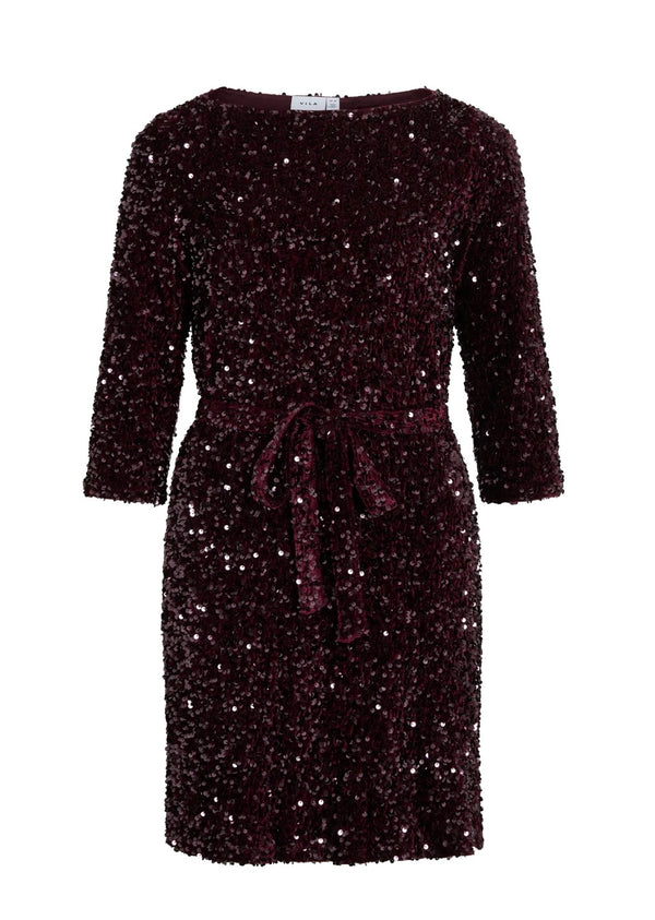 FAITH BOATNECK DRESS Burgunder