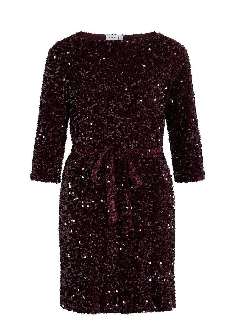 FAITH BOATNECK DRESS Burgunder