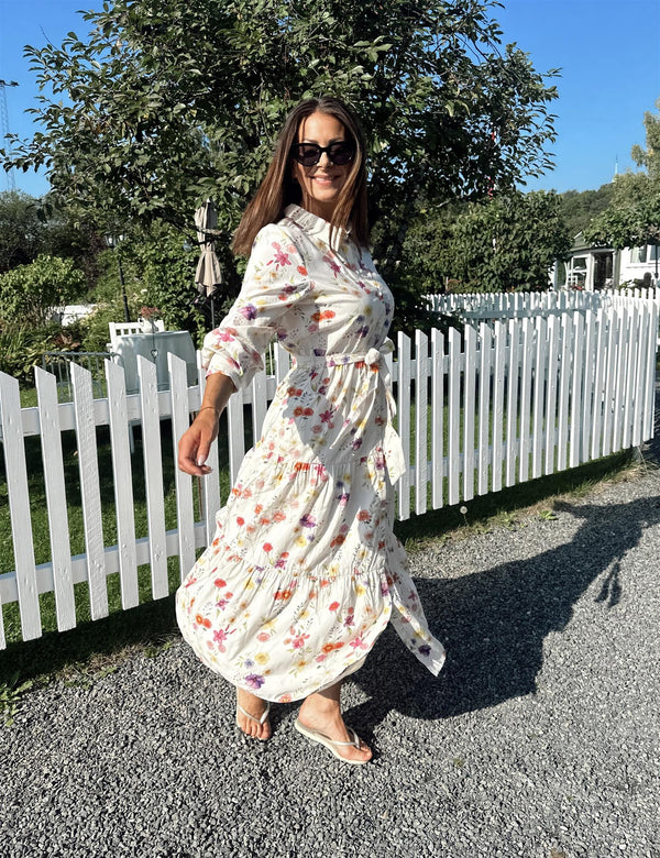 Evlo 3/4 Short Shirt Dress Hvit