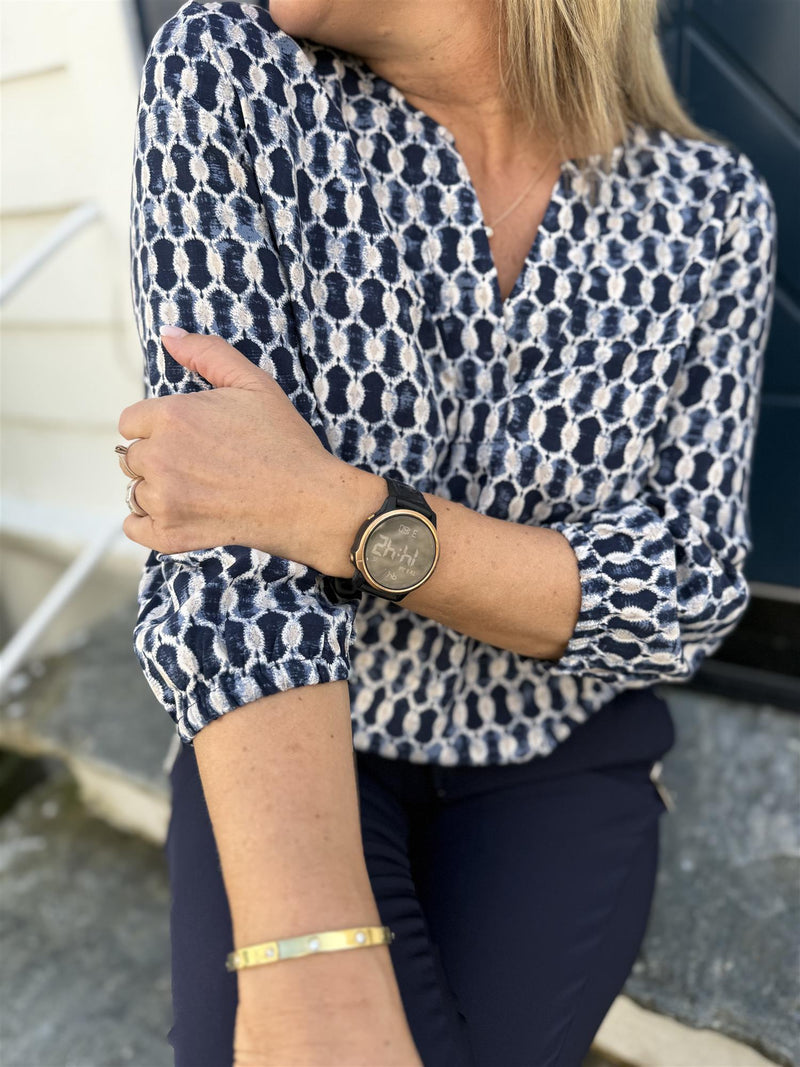 Adney- blouse Blå/Beige/Lysblå/Offwhite