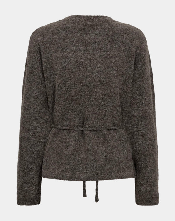 Moto cardigan Brun Melert