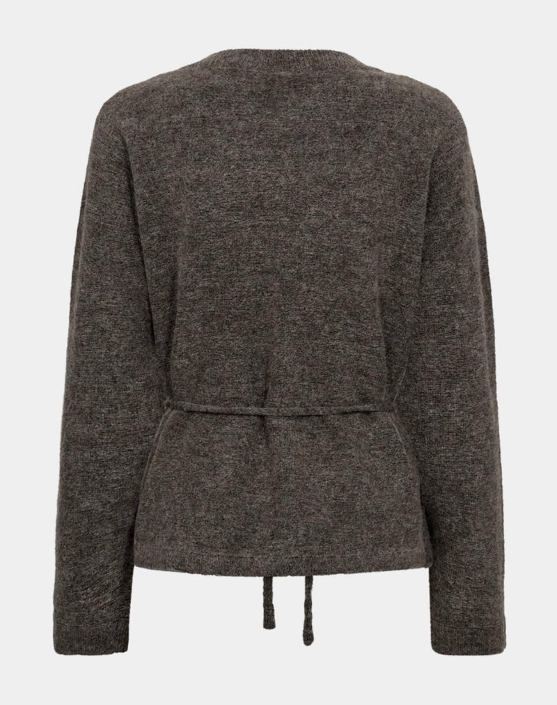 Moto cardigan Brun Melert