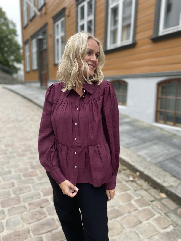Katria new l/s shirt Burgunder