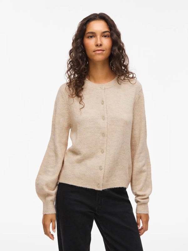 Gladys o-neck knit cardigan Beige