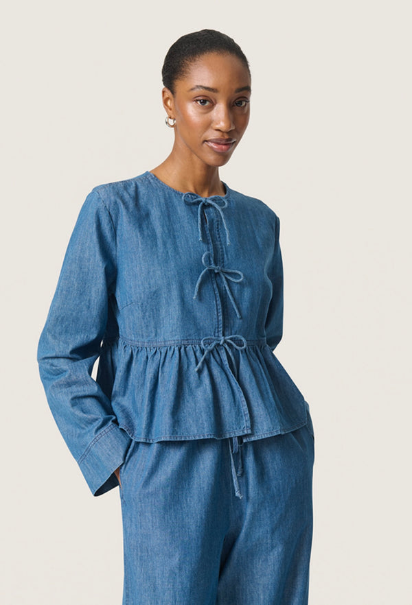 CHAMY SHIRT BLOUSE Mørk Jeansblå