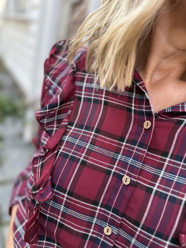 Milly Check Burgunder Med Mønster