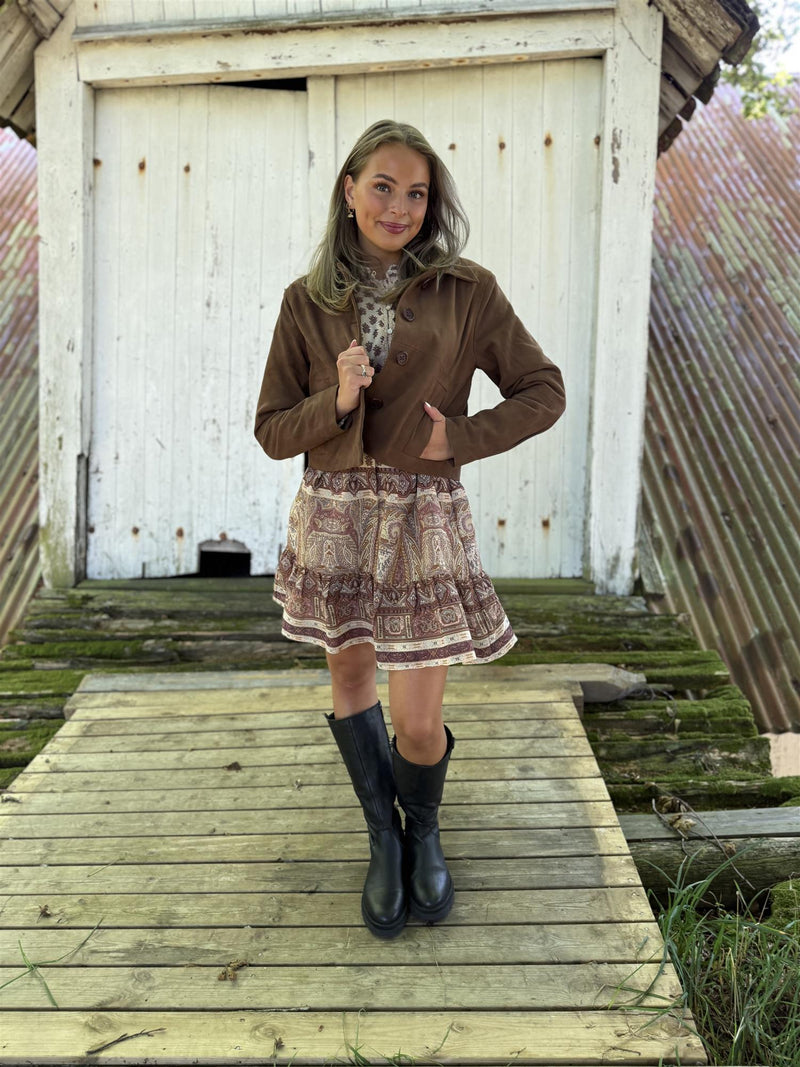 LYRIDA SHORT DRESS Beige/Brun/Lilla