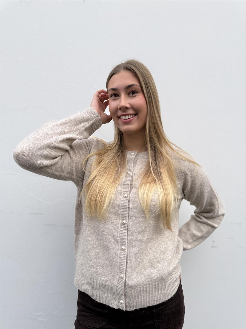 Salsa O-Neck Knit Cardigan Beige Melert